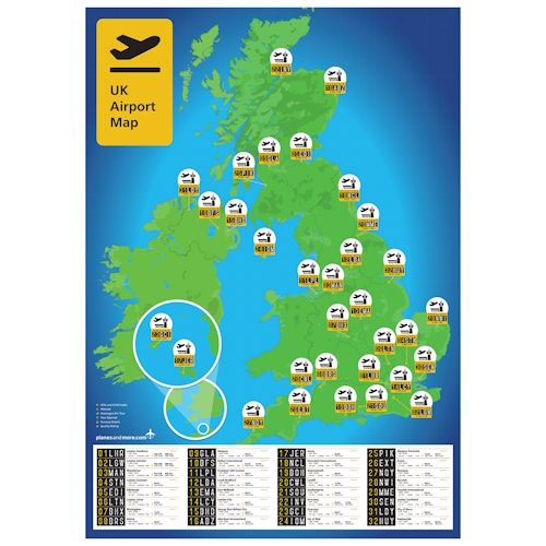 UK International Airports Poster (folded)