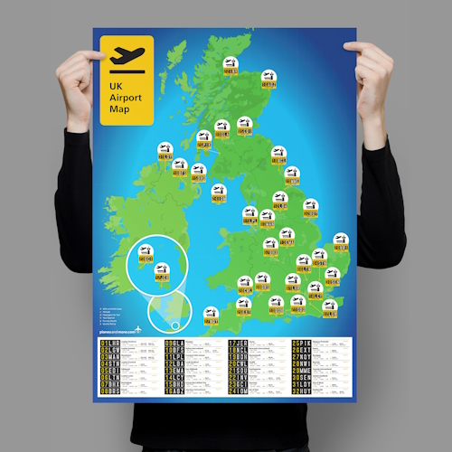 UK International Airports Poster (folded)