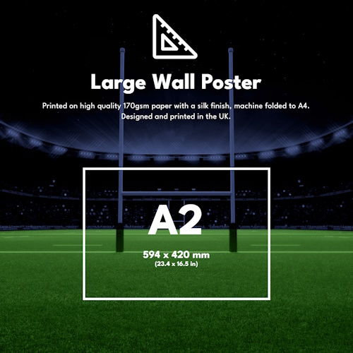 2025 Six Nations Rugby Wall Chart (folded)