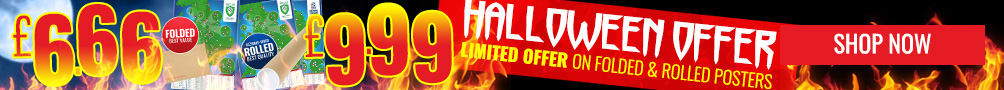 Halloween offer - rolled posters = £9.99 | folded posters = £6.66